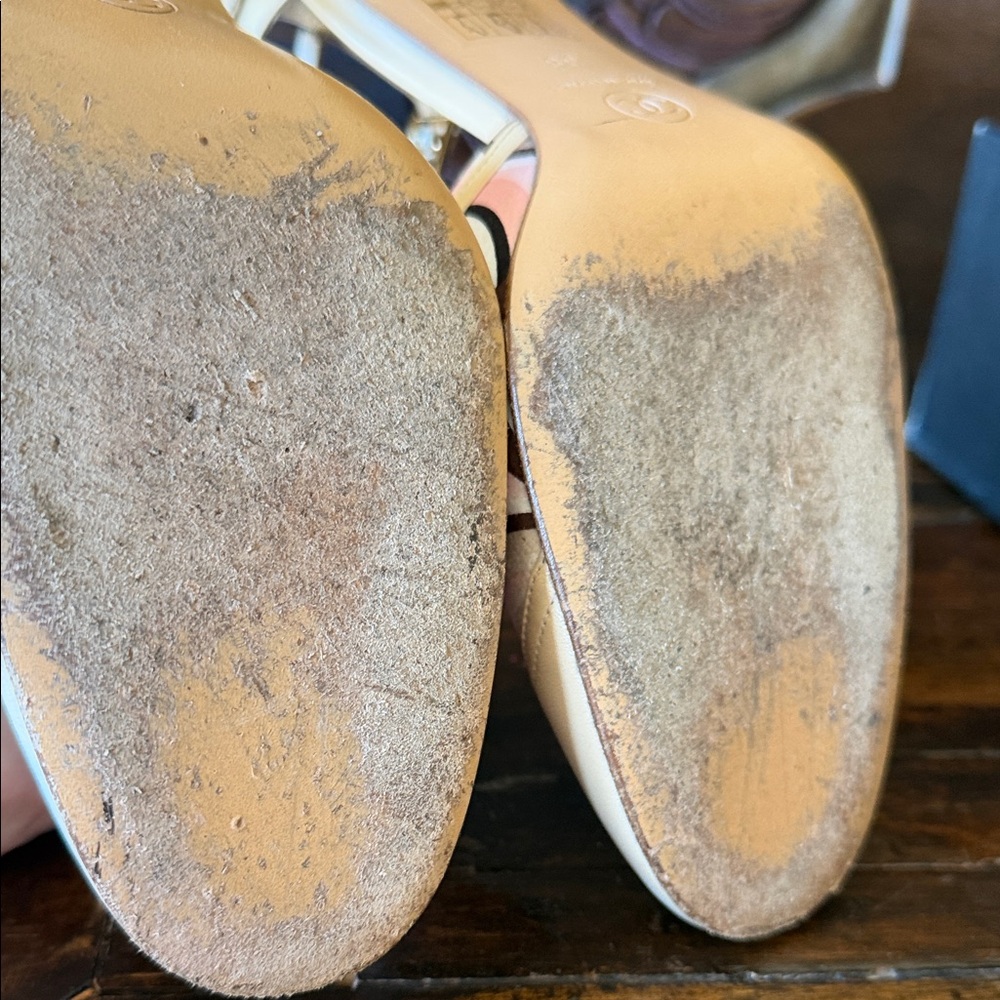 CHANEL slingback classic vintage beige and brown Patterned Women's Heels - Picture 8 of 16
